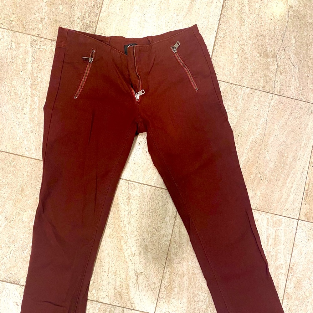 Alexander McQueen Burgundy skinny jeans 25